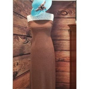 Bamboo Strapless Maxi Dress